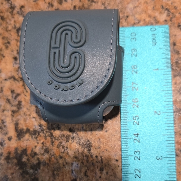 Coach Teal Leather Earbud Pouch - Picture 7 of 8